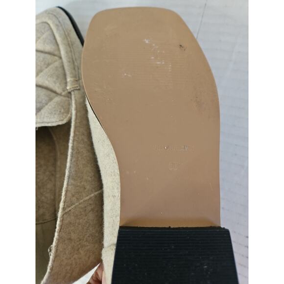 Na-kd Taupe Color Womens Loafers Quilted Upper Square Toe Size 39 (8.5) - Picture 14 of 16